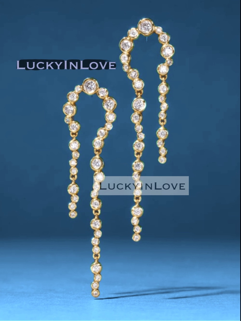 ALEXIS BITTAR • Long CZ Asterales Gold Arched Earring